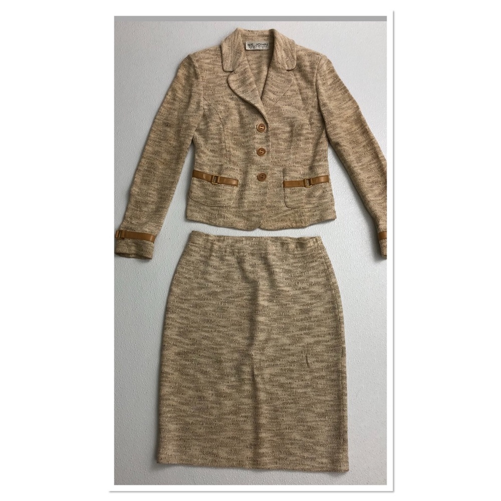 St. John Collection skirt suit knit 2 piece suit - Picture 6 of 8